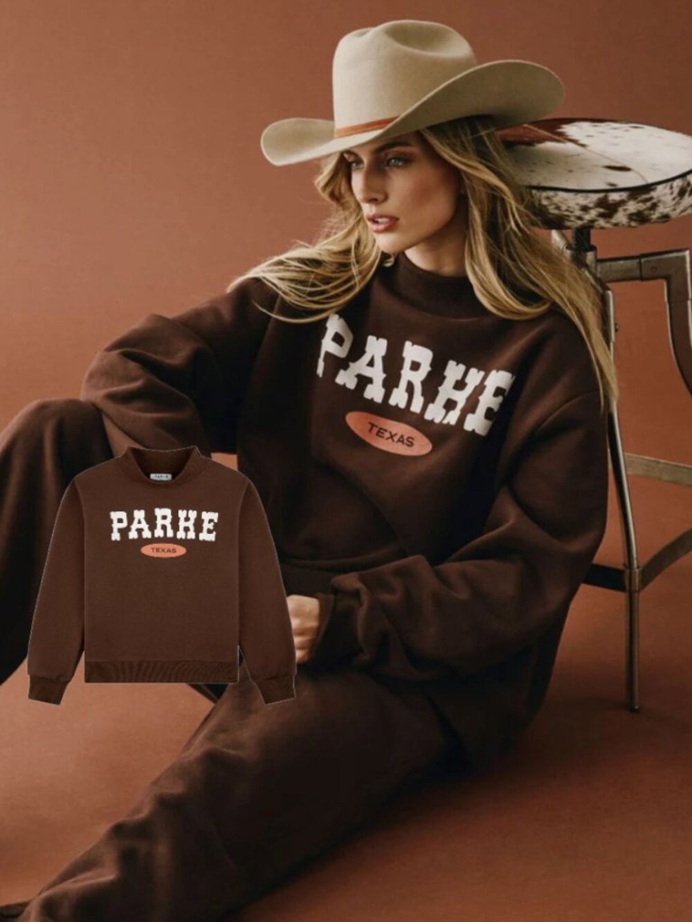 PARKE Texas Signature Mockneck in Cowboy Brown S/M